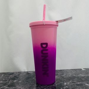 Dunkin Donuts 24 oz Rainbow Acrylic Tumbler NWT